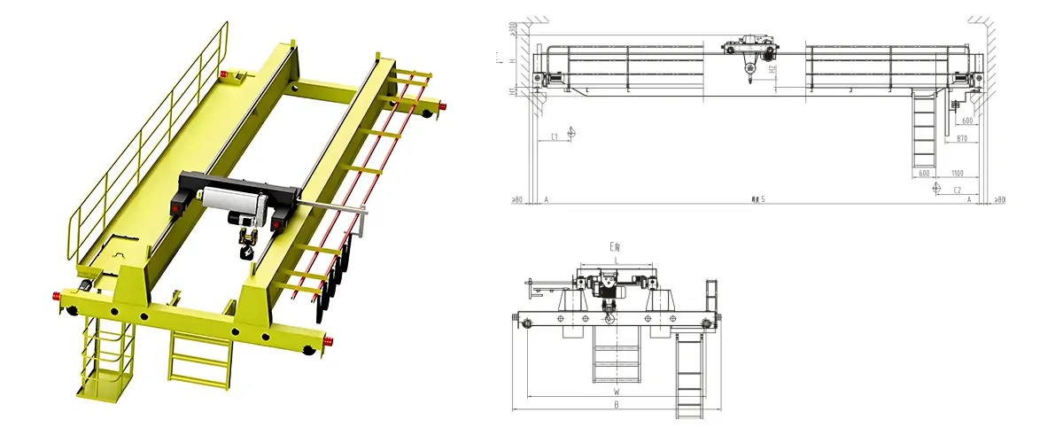 NLH Euro Double Girder Hoist Bridge Crane